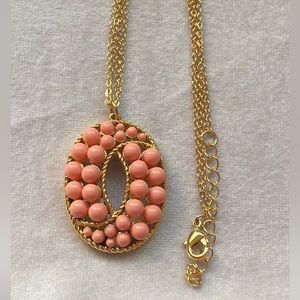 Rachel Zoe signed faux coral pendant necklace, brand new, never worn